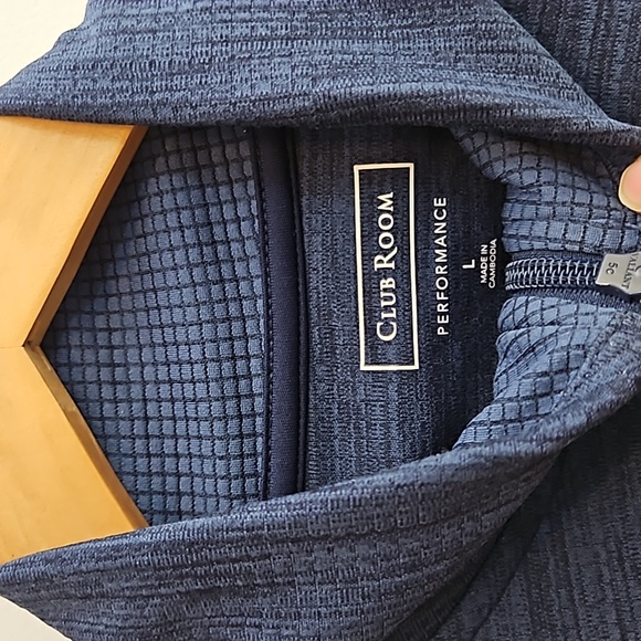 Club Room Men's Blue Mock Neck Quarter Zip Sweater Size Large - Picture 3 of 4